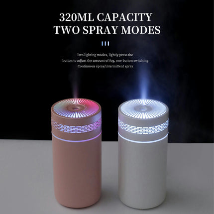 Colorful Cup Humidifier-USB Car and Home Dual-use Hollow Silent Large Spray Humidifier
