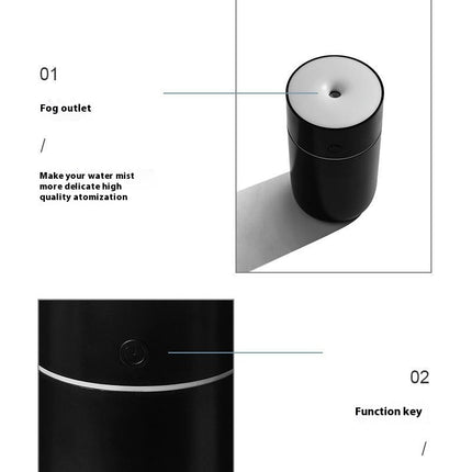 Small Humidifier, Portable Mini Humidifier with 7-color Lights for Home Car, Mini Desktop Humidifier