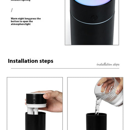 Small Humidifier, Portable Mini Humidifier with 7-color Lights for Home Car, Mini Desktop Humidifier