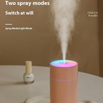 Small Humidifier, Portable Mini Humidifier with 7-color Lights for Home Car, Mini Desktop Humidifier