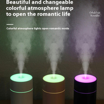 Small Humidifier, Portable Mini Humidifier with 7-color Lights for Home Car, Mini Desktop Humidifier