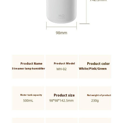 USB Humidifier Home Bedroom 500ml Colorful Night Light Large Capacity Humidifier