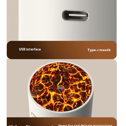 Volcano Humidifier, 280ml Ultrasonic Fine Mist Small Humidifiers, USB Personal Desktop Humidifier