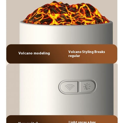 Volcano Humidifier, 280ml Ultrasonic Fine Mist Small Humidifiers, USB Personal Desktop Humidifier