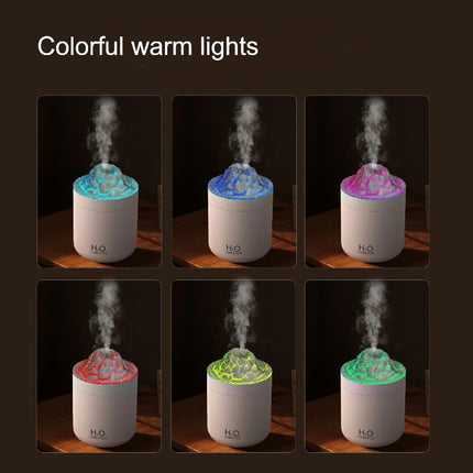 USB Humidifier Large Capacity 500ml Desktop Colorful Night Light Simulation Flame Humidifier