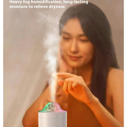 USB Humidifier Large Capacity 500ml Desktop Colorful Night Light Simulation Flame Humidifier