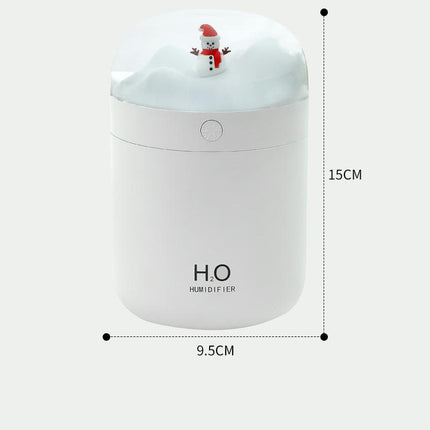Christmas Snowman Humidifier USB Desktop Large Capacity Colorful Atmosphere Air Humidifier