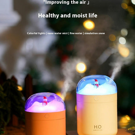 Christmas Snowman Humidifier USB Desktop Large Capacity Colorful Atmosphere Air Humidifier