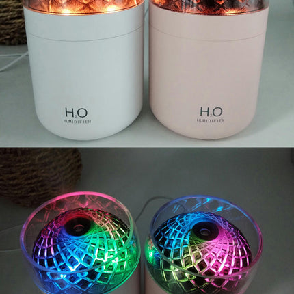 Glass Cup Humidifier-USB Desktop 500ml Large Capacity Silent Colorful Light Humidifier