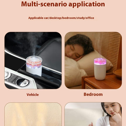Salt Lamp Humidifier USB Charging 1200 MAh Car Dual-Purpose Colorful Air Humidifier