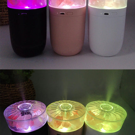 Salt Lamp Humidifier USB Charging 1200 MAh Car Dual-Purpose Colorful Air Humidifier