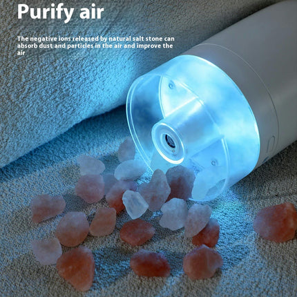 Salt Lamp Humidifier USB Charging 1200 MAh Car Dual-Purpose Colorful Air Humidifier