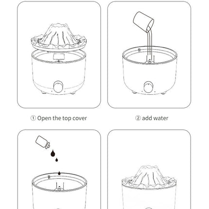 Aromatherapy Machine Home Desktop Humidifier Simulation Smoke Ring Flame Aromatherapy Machine