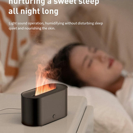 Simulated Flame Humidifier-7 Color Silent Aromatherapy Diffuser-Suitable for Bedroom and Office