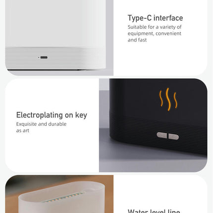 3D Simulation Flame Aromatherapy Machine USB Home Desktop Colorful Flame Humidifier