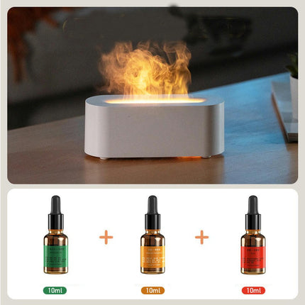 7 Color Flame Fireplace Essential Oil Diffuser,USB Personal Desktop Noiseless Cool Mist Humidifier
