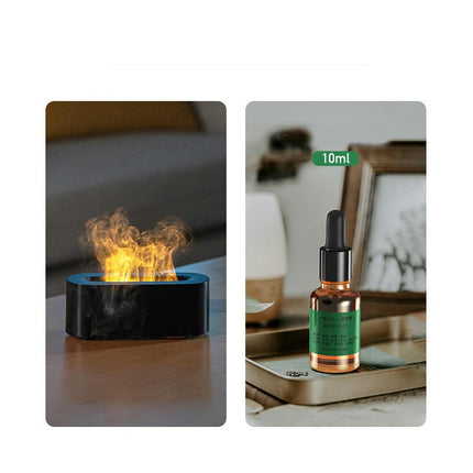 7 Color Flame Fireplace Essential Oil Diffuser,USB Personal Desktop Noiseless Cool Mist Humidifier
