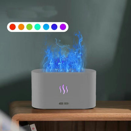 7 Color Flame Fireplace Essential Oil Diffuser,USB Personal Desktop Noiseless Cool Mist Humidifier