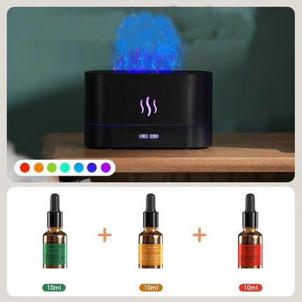 7 Color Flame Fireplace Essential Oil Diffuser,USB Personal Desktop Noiseless Cool Mist Humidifier