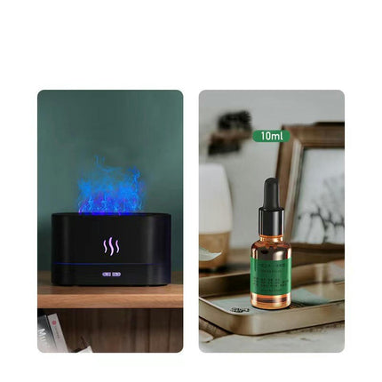 7 Color Flame Fireplace Essential Oil Diffuser,USB Personal Desktop Noiseless Cool Mist Humidifier