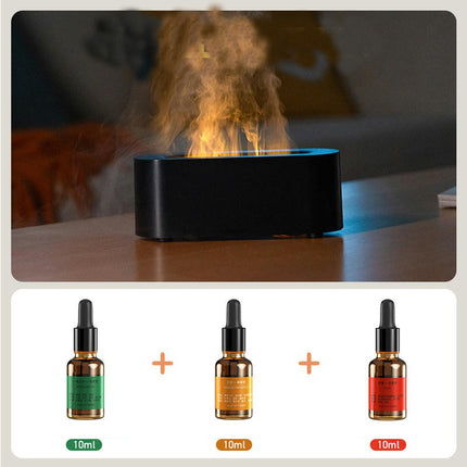 7 Color Flame Fireplace Essential Oil Diffuser,USB Personal Desktop Noiseless Cool Mist Humidifier