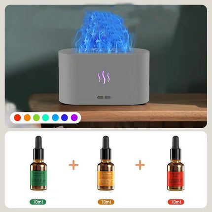 7 Color Flame Fireplace Essential Oil Diffuser,USB Personal Desktop Noiseless Cool Mist Humidifier