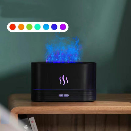 7 Color Flame Fireplace Essential Oil Diffuser,USB Personal Desktop Noiseless Cool Mist Humidifier
