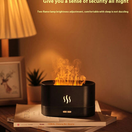 7 Color Flame Fireplace Essential Oil Diffuser,USB Personal Desktop Noiseless Cool Mist Humidifier
