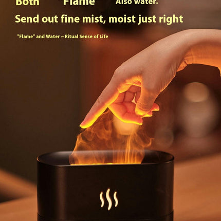 7 Color Flame Fireplace Essential Oil Diffuser,USB Personal Desktop Noiseless Cool Mist Humidifier