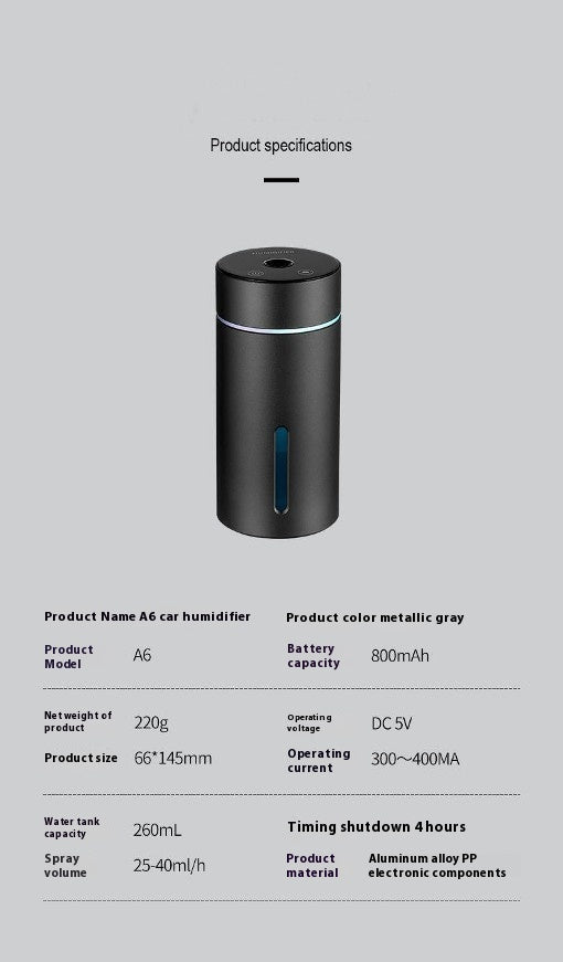 Car Aromatherapy Machine-Smart Wireless Car Start-Stop Atmosphere Light Charging Car Humidifier