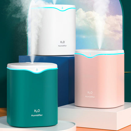 Large Fog Humidifier-USB Square Home Bedroom Desktop 2L Silent Large Capacity Humidifier