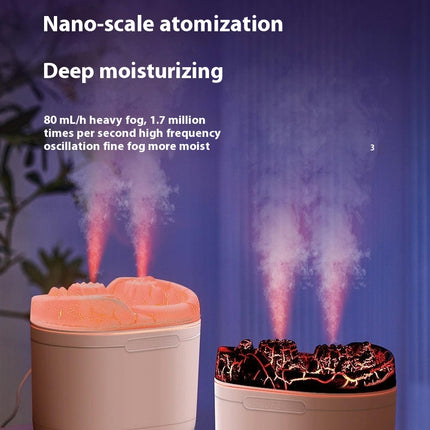 Crack Flame Humidifier Ultrasonic Double Spray Desktop Bedroom Small Humidifier