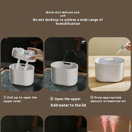 Crack Flame Humidifier Ultrasonic Double Spray Desktop Bedroom Small Humidifier
