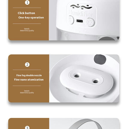 Air Humidifier-Home Bedroom Desktop Silent Large Fog Transparent Humidifier With Portable