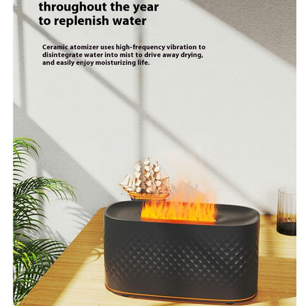 Crack Aroma Diffuser - Home Use Desktop Large Fog Colorful Simulation Flame Aroma Diffuser