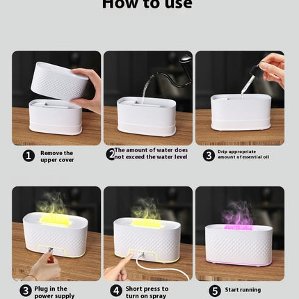 Crack Aroma Diffuser - Home Use Desktop Large Fog Colorful Simulation Flame Aroma Diffuser