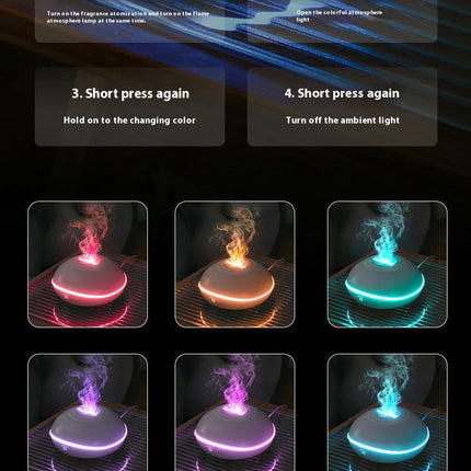 Essential Oil Diffuser Home Office Desktop Colorful Humidifier Flame Aromatherapy Machine