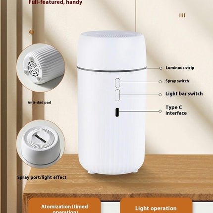 Mini Car Aromatherapy Diffuser Desktop Car Air Essential Oil Flame Silent Aromatherapy Diffuser