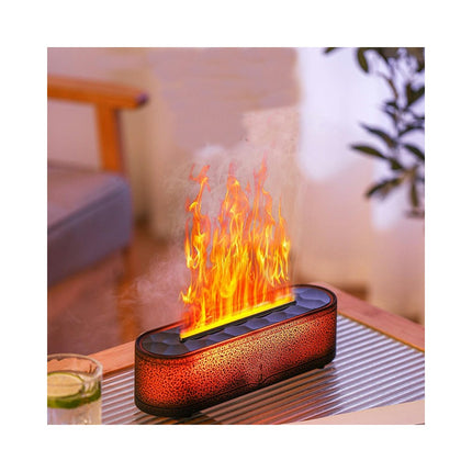 Square Aromatherapy Machine-Home Bedroom Colorful Atmosphere Night Light Simulation Flame Diffuser
