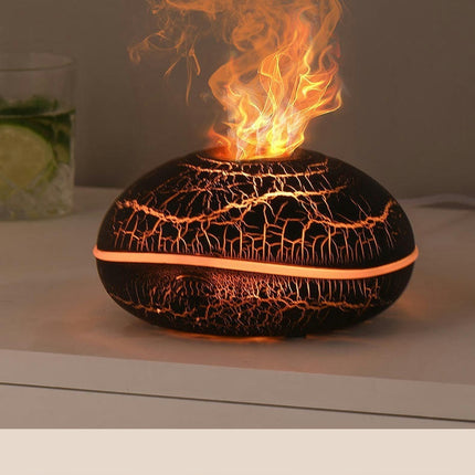 Square Aromatherapy Machine-Home Bedroom Colorful Atmosphere Night Light Simulation Flame Diffuser