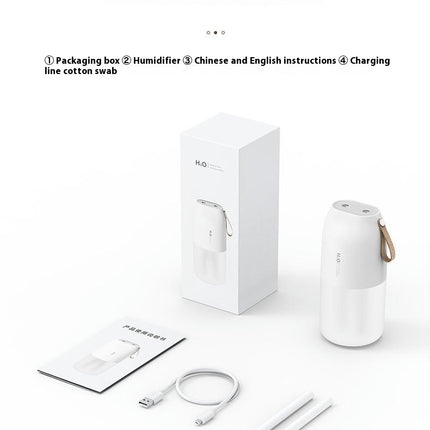 Double Dpray Humidifier-Home Bedroom Office Desk USB Car Warm Light Humidifier
