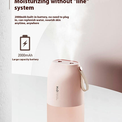 Double Dpray Humidifier-Home Bedroom Office Desk USB Car Warm Light Humidifier