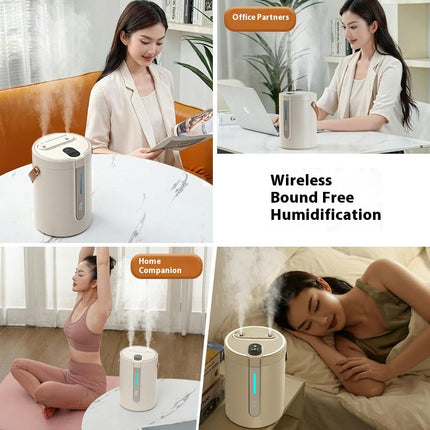 Double Spray Humidifier-Home Bedroom USB Charging Digital Display Large Capacity Humidifier
