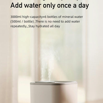 Double Spray Mist Humidifier-3L Large Capacity Desktop Bedroom Dormitory Silent Humidifier