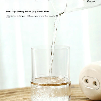 Silent Dual Nozzle Large Fog Volume Mini Humidifier Small Office Car Aromatherapy USB Humidifier