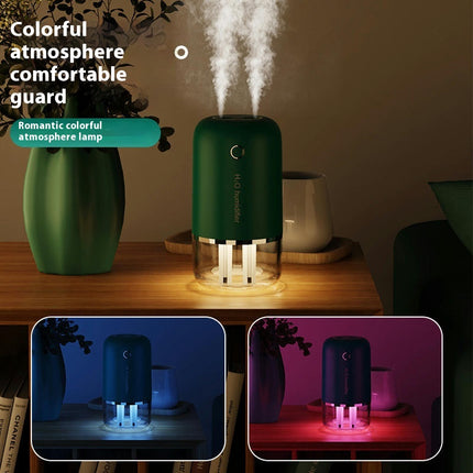 Silent Dual Nozzle Large Fog Volume Mini Humidifier Small Office Car Aromatherapy USB Humidifier