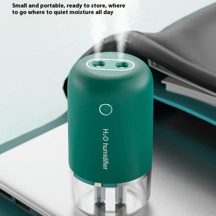 Silent Dual Nozzle Large Fog Volume Mini Humidifier Small Office Car Aromatherapy USB Humidifier