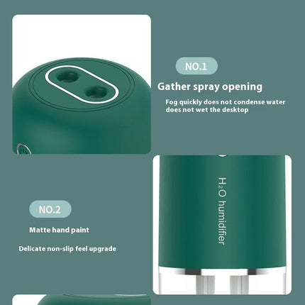 Silent Dual Nozzle Large Fog Volume Mini Humidifier Small Office Car Aromatherapy USB Humidifier