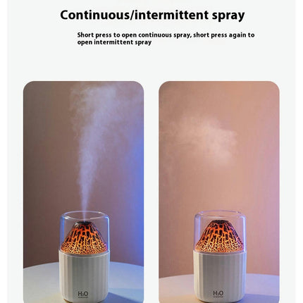 Home Bedroom Desktop Humidifier Colorful Atmosphere Light Aromatherapy Machine Small Flame Humidifier