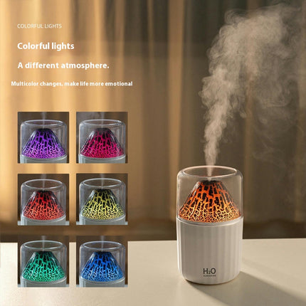 Home Bedroom Desktop Humidifier Colorful Atmosphere Light Aromatherapy Machine Small Flame Humidifier